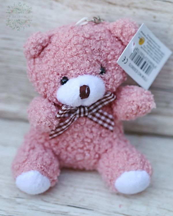Rózsaszín plüss medve kulcstartó ( 10 cm )