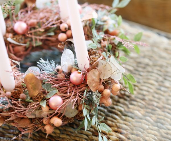 Rosegold adventskranz (35cm)