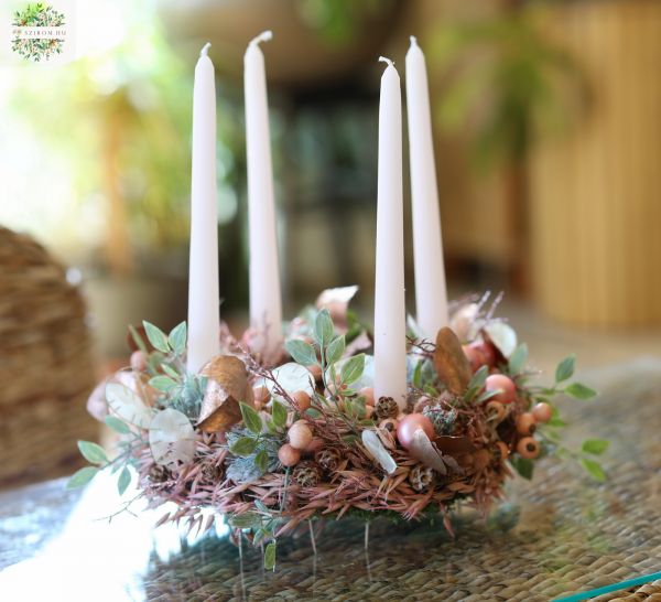 Rosegold adventskranz (35cm)