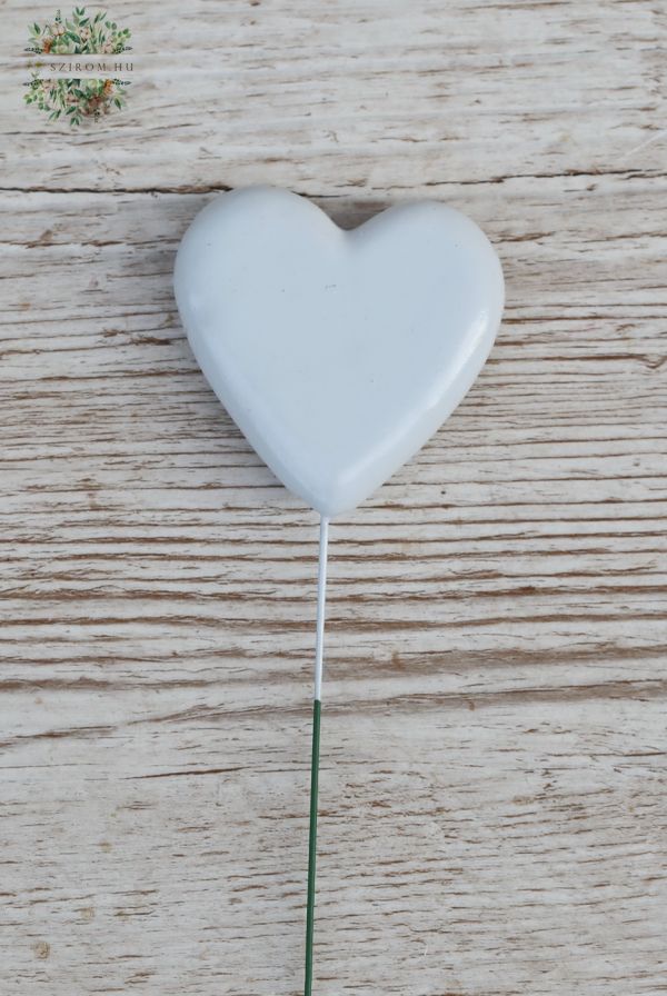 small white heart stick (6cm)