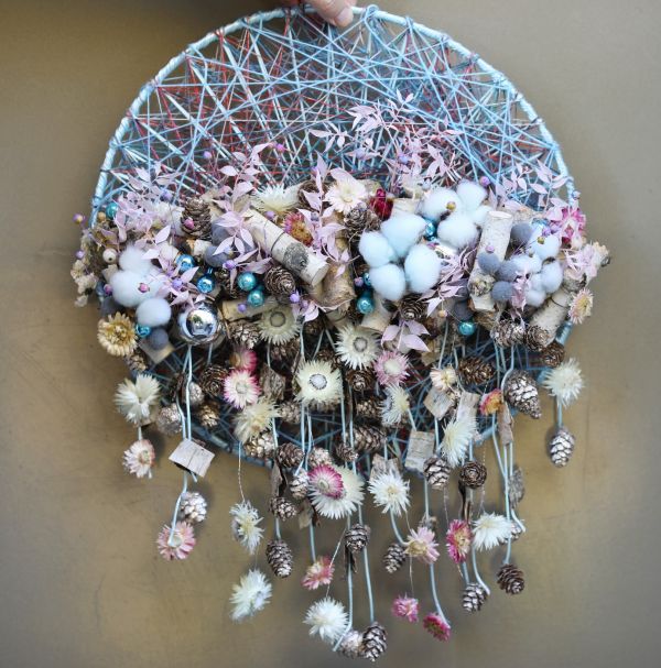 Modern téli kopogtató, fali dísz