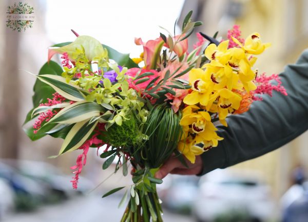 Tropikale Blumen, Orchidee Abschluss Strauss