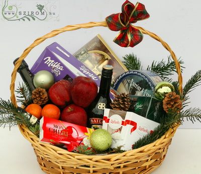 Riesen-Weihnachtskorb (Wein, Sekt, Baileys, Schokolade, Früchte)