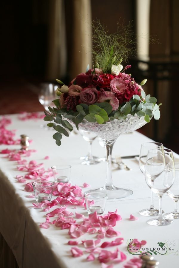 coctail cup flower decor, Gresham , wedding