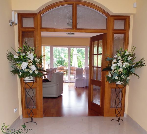 standing flower arrangement with lilies and hydrangeas 1pc , wedding