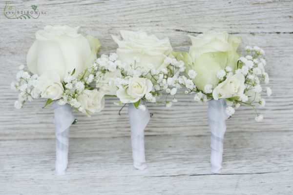 Boutonniere of rose (white) 1 pc