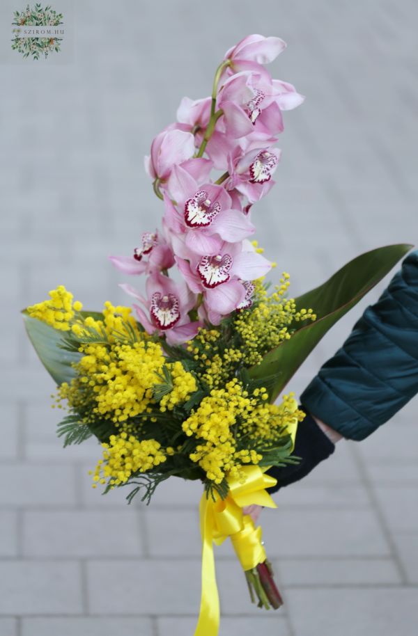 Blumenstrauss mit Orchideen-Mimosen (4St)