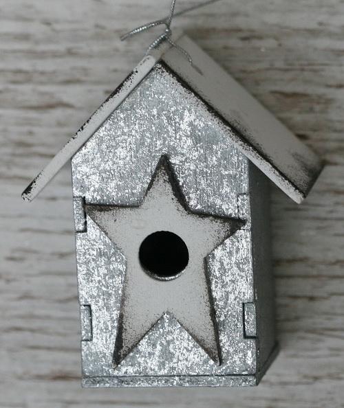 Silber Vogelhaus Dekor (7,5cm)
