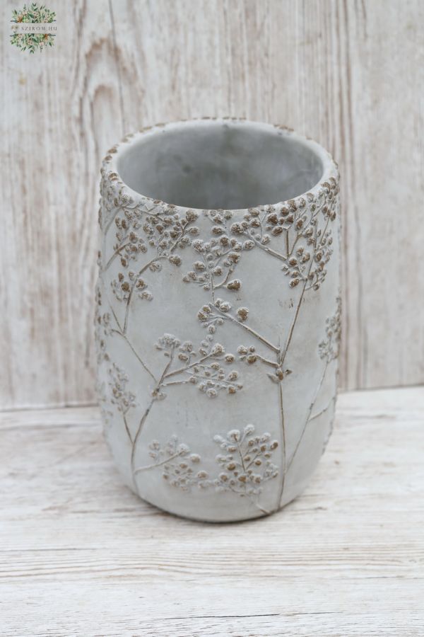 fátyolvirág mintás cement váza (28cm)