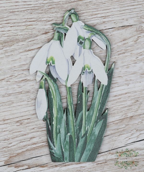 hóvirág fa tábla (17*9,5cm)