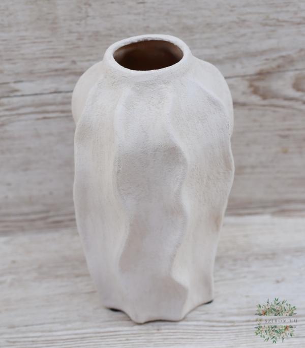 gewellte Vase in Naturfarbe (22 cm)