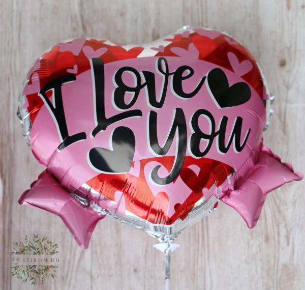 I love You pinke-rote Folienbaloon