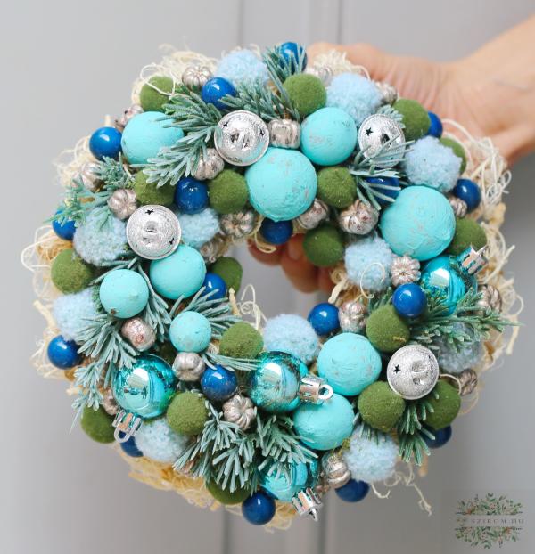 kék-zöld téli kopogtató (21cm)