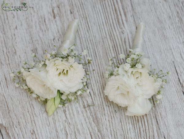 boutonniere (lisianthus, white, babys breath) 1 pc