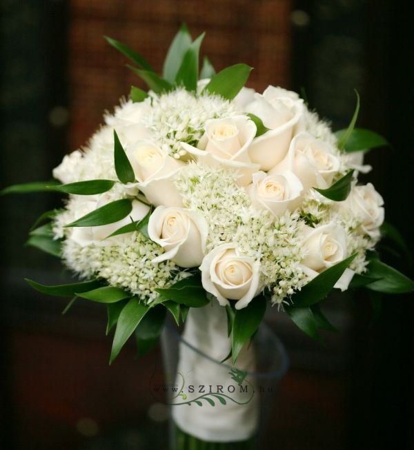 bridal bouquet (rose, white sedum, white) end of summer only
