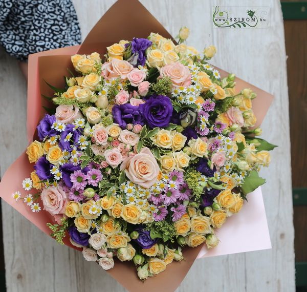 50 stems of small flowers in a big bouquet