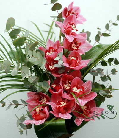 pink orchid tall bouquet