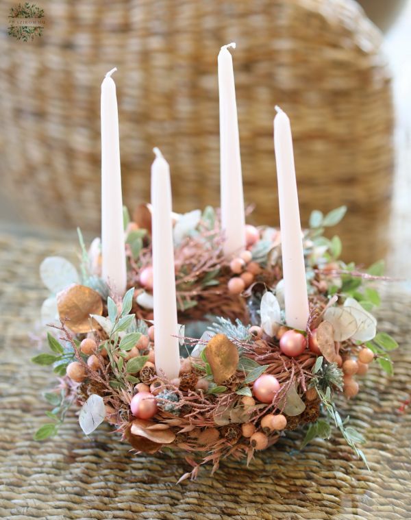Rosegold adventskranz (35cm)