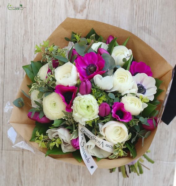 Tavaszi álom (boglárka, anemone, tulipán) 30 szál
