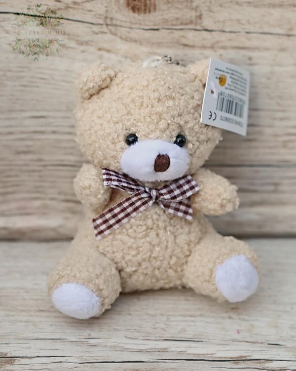 Light brown plush bear keychain (10 cm)