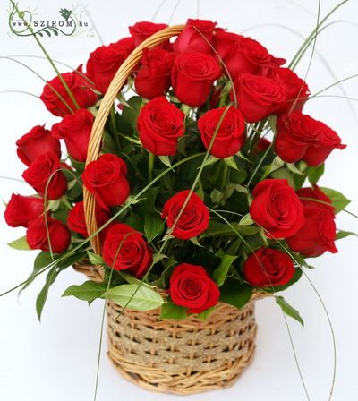 Blumenkorb von 40 Rosen (50cm)