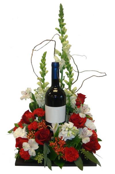 Blume Teller mit Wein oder Champagner (29 Stämme)