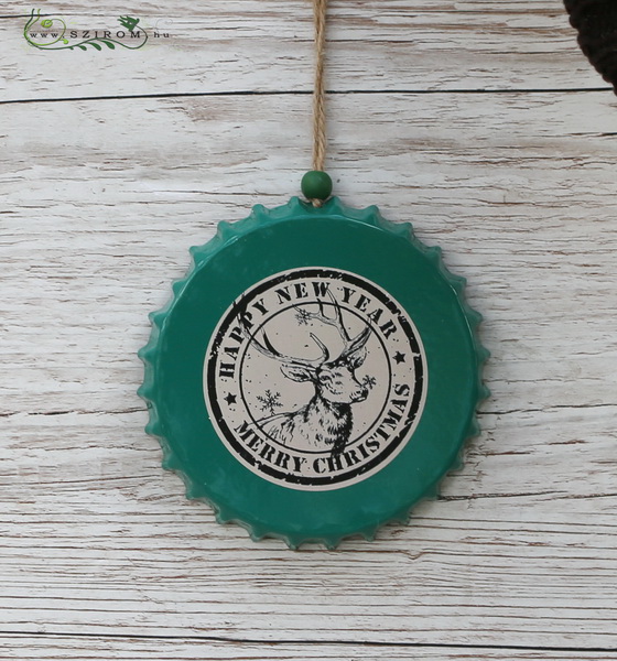 Blumenlieferung nach Budapest - Metallic bottlecap Weihnachten Ornament 11cm