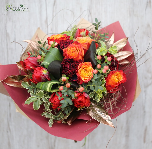 flower delivery Budapest - Flaming  bouquet (16 stems)