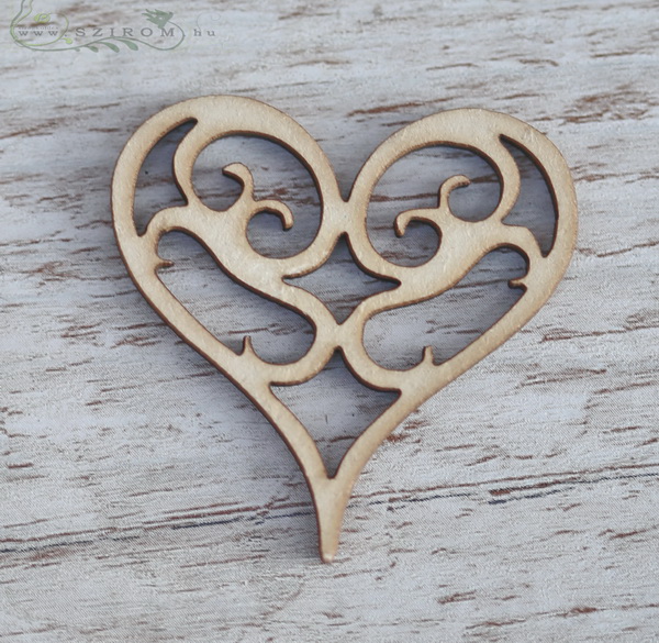 flower delivery Budapest - small brown wooden heart (4cm)