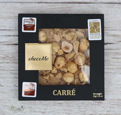 Blumenlieferung nach Budapest - chocoMe Handmade Blonde Chocolate mit Haselnüssen, Karamell und Kaffeebohnen (50g)