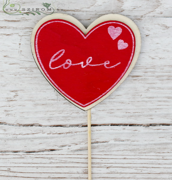 flower delivery Budapest - red heart on stick (9cm)