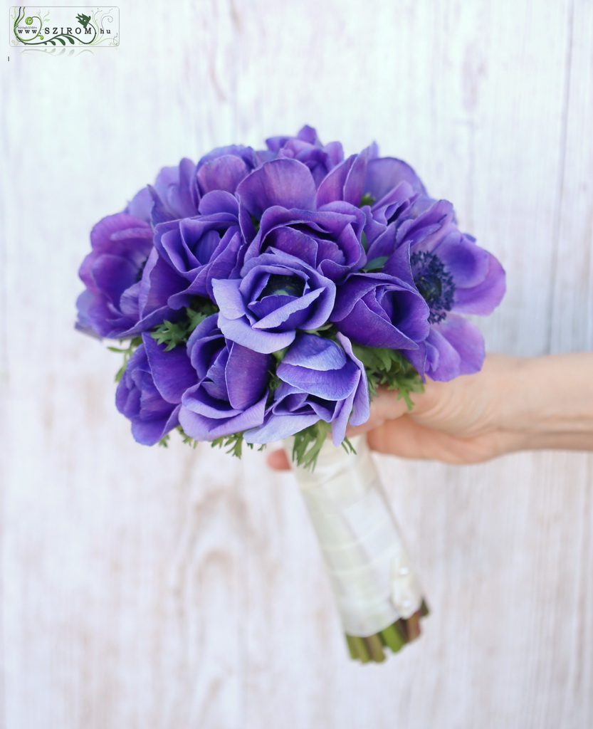 flower delivery Budapest - bridal bouquet (anemone, purple)