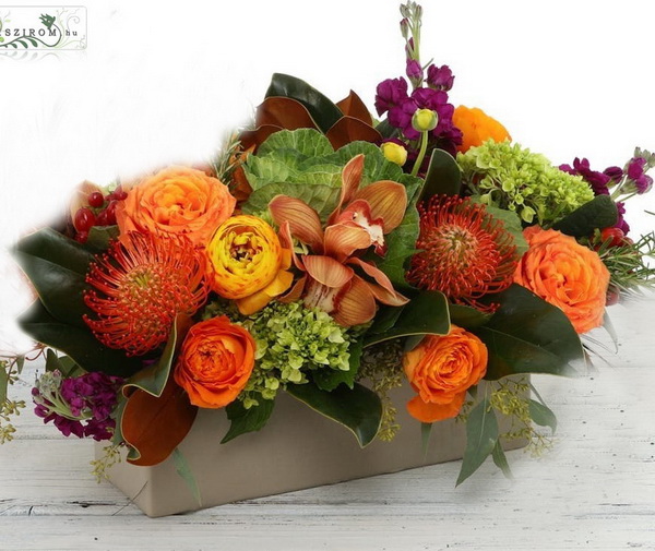 Blumenlieferung nach Budapest - Orange Blumenanordnung (22 Stiele)