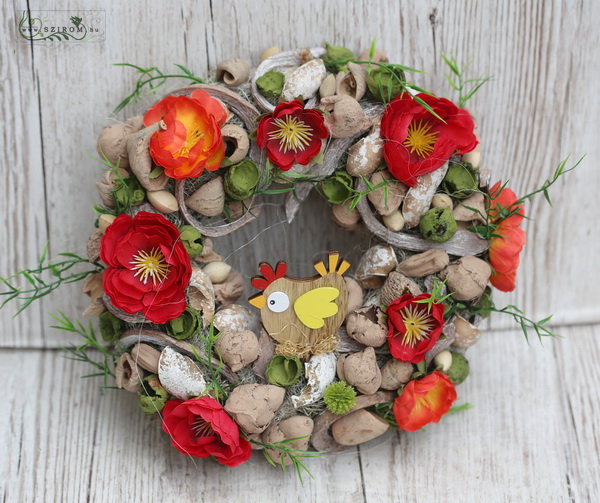 flower delivery Budapest - Door wreath with chicken (23cm)