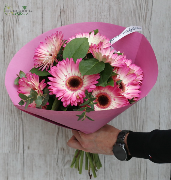 Blumenlieferung nach Budapest - 10 zweifarbige Gerbera im Strauß