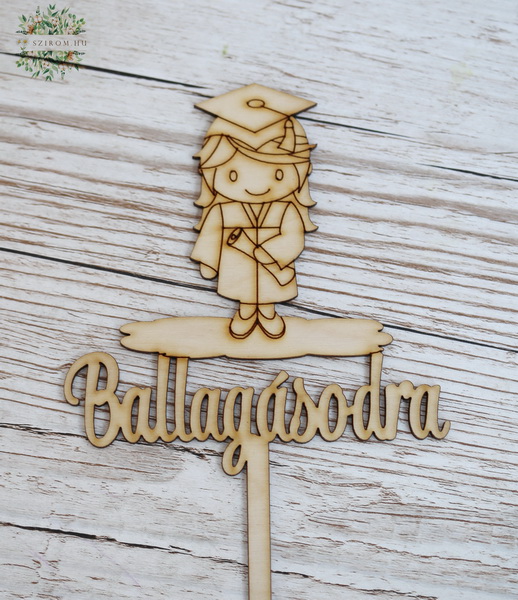 flower delivery Budapest - for your graduation - wooden sign (9cm)