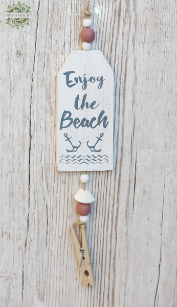 flower delivery Budapest - hanging decor Enjoy the beach with wooden inscription (6x1x11 cm )