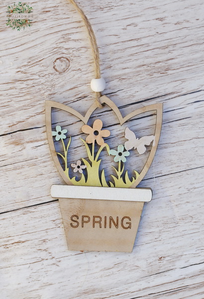 Blumenlieferung nach Budapest - Dekoration aus Holz für Frühling (10cm)