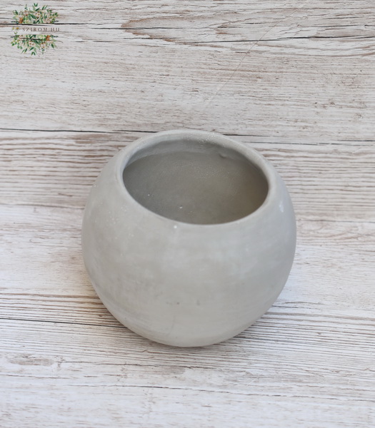flower delivery Budapest - spherical gray cement pot (16cm)