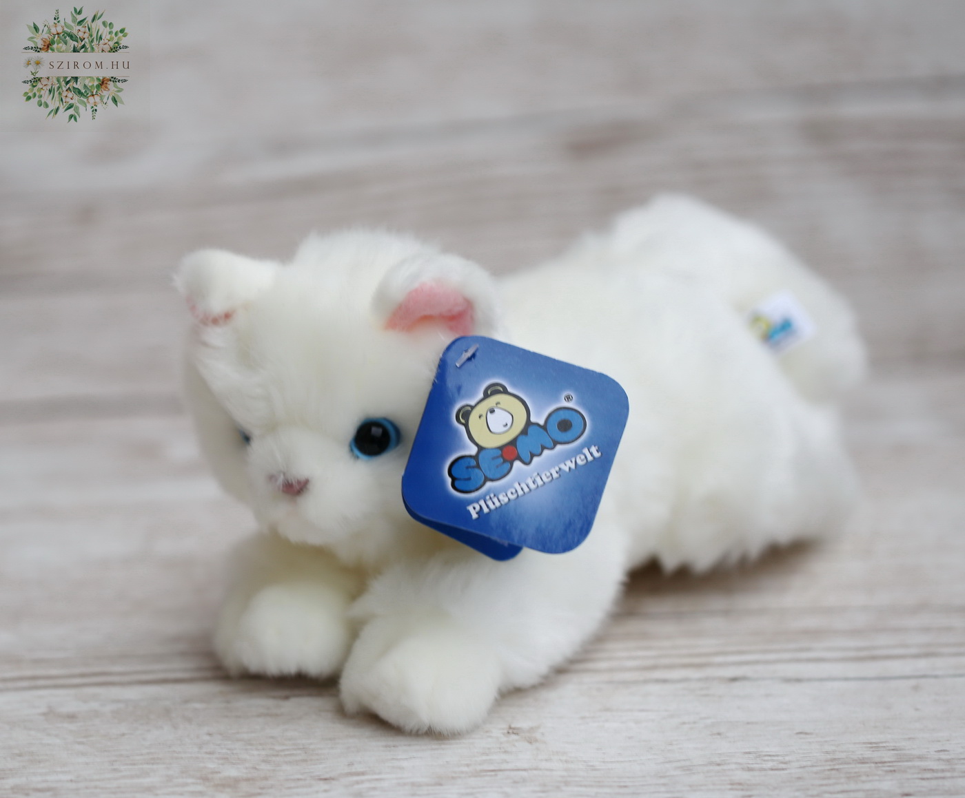 flower delivery Budapest - Plush cat white 20cm