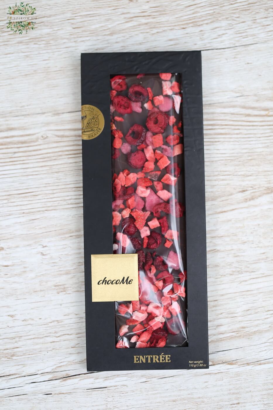 flower delivery Budapest - ChocoMe 110g (dark chocolate, strawberry, cherry, cinnamon, rosepetal)