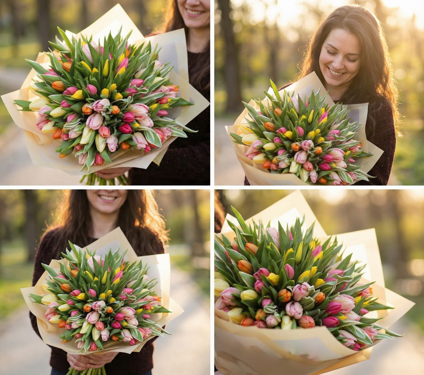 Blumenlieferung nach Budapest - 100 wunderschöne Tulpen in einem Strauß