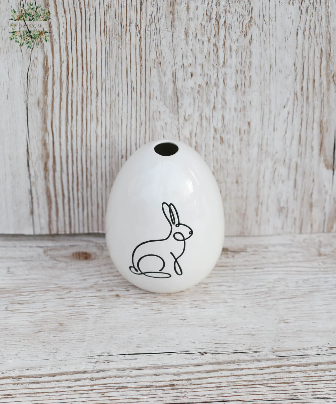 flower delivery Budapest - Egg-shaped vase with bunny pattern