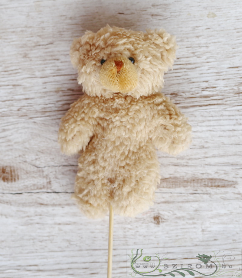 Blumenlieferung nach Budapest - brauner Tedybär on Holzstäbchen (12cm)