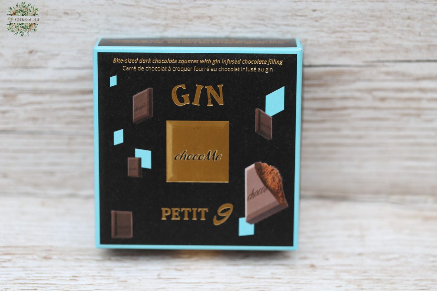 flower delivery Budapest - ChocoMe Petit9 dark chocolate bars with gin-flavored chocolate filling 50g