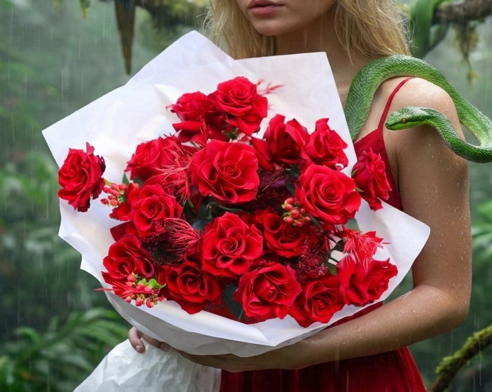 flower delivery Budapest - Modern trendy reflexed petals red rose bouquet for valentine day(17 flowers)