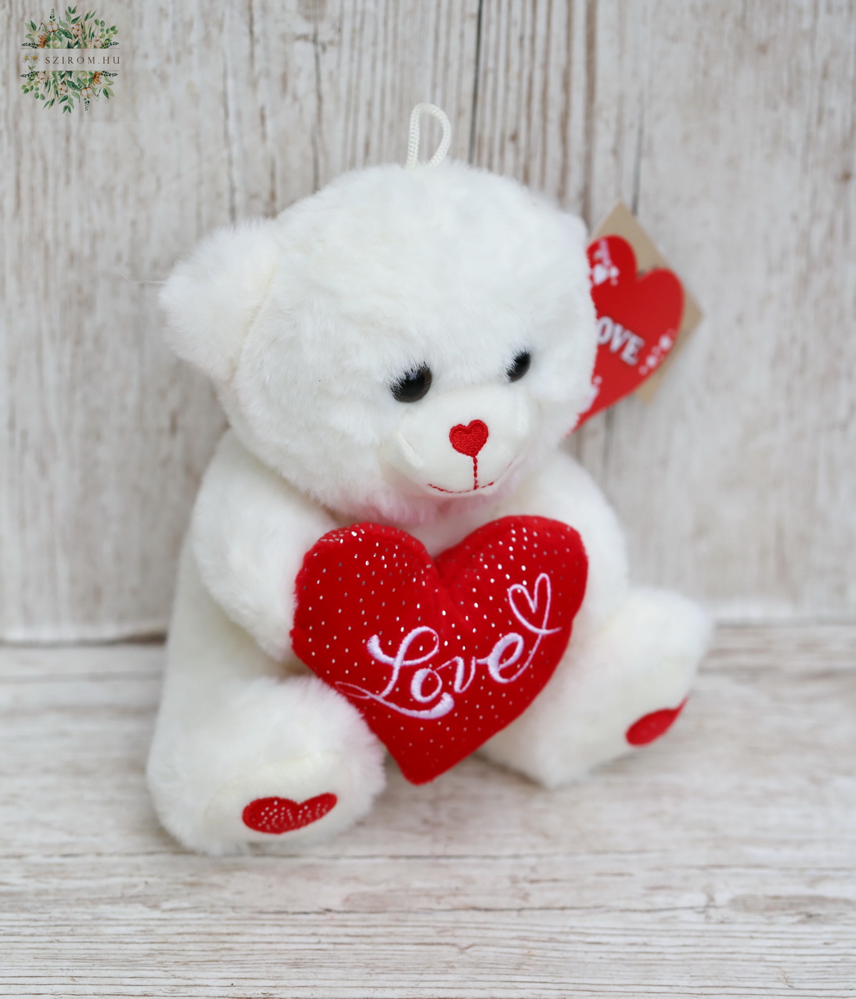 Blumenlieferung nach Budapest - Teddybär mit Herz (20 cm)