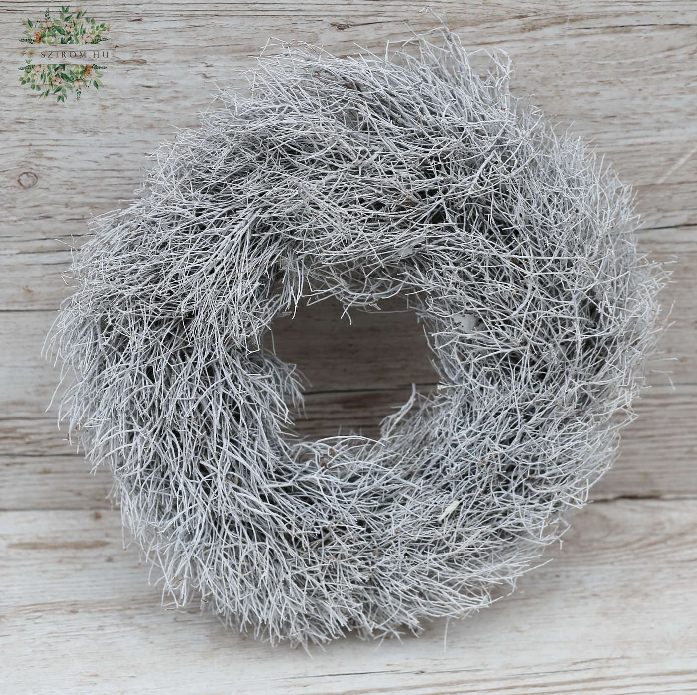 Blumenlieferung nach Budapest - Weißer Trockenkranz ( 30 cm)