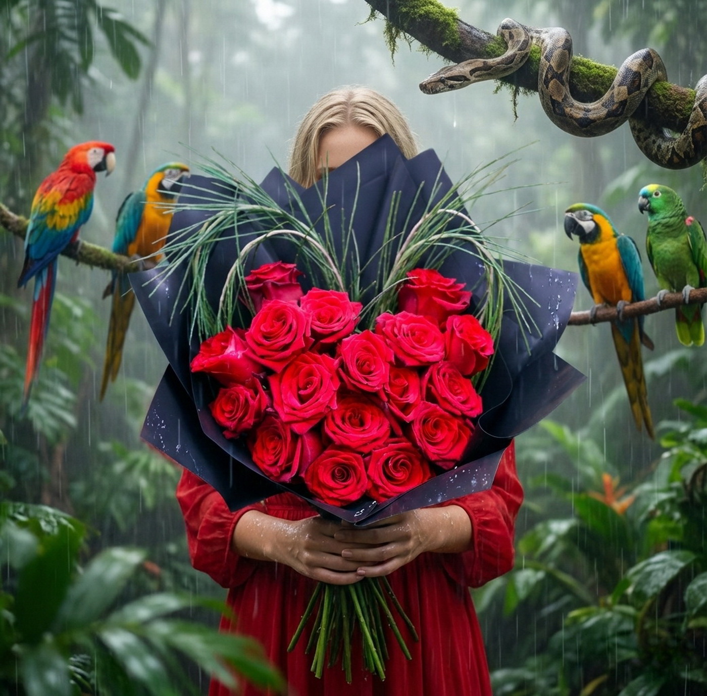 Blumenlieferung nach Budapest - Herzförmiger Strauß roter Rosen (17 Blumen)
