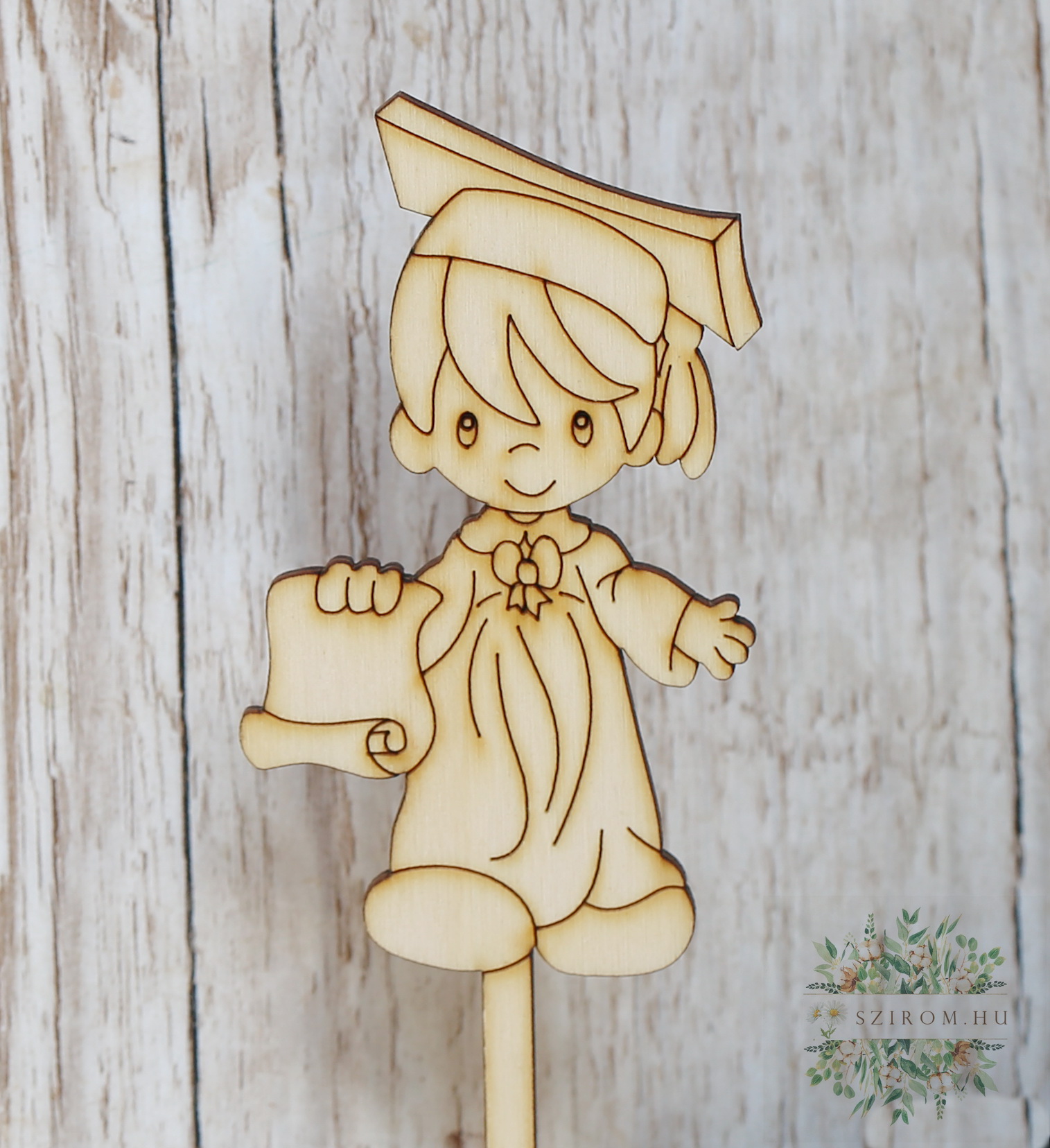 flower delivery Budapest - graduation boy wooden sign (10cm)